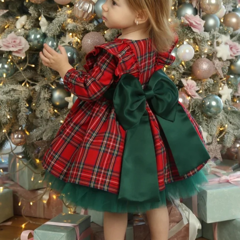Christmas Wishes Plaid Holiday Dress